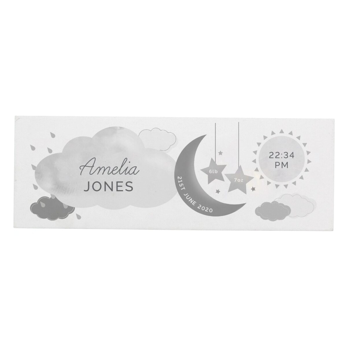Personalised new baby wooden block nursery sign