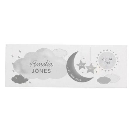 Personalised new baby wooden block nursery sign