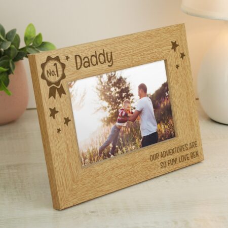 Personalised No.1 6x4 Landscape Wooden Photo Frame: 4 - Photo Frames By Gift Moments