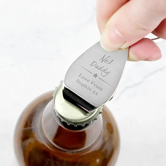 Personalised No.1 Bottle Opener Keyring: 1 - Barware By Gift Moments