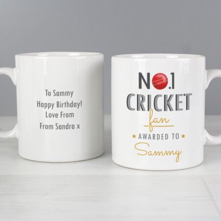 Personalised No.1 Cricket Fan Mug: 1 - Mugs By Gift Moments