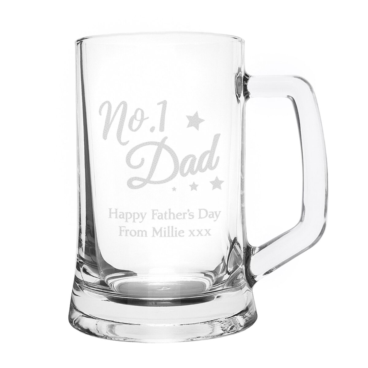 Personalised No.1 Dad Glass Pint Stern Tankard: 4 - Tankards By Gift Moments