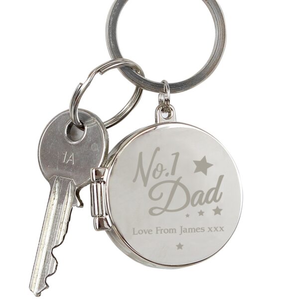 Personalised No.1 Dad Photo Keyring: 2 - Keyrings By Gift Moments