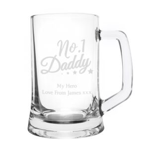 Personalised No.1 Daddy Glass Pint Stern Tankard: 4 - Tankards By Gift Moments