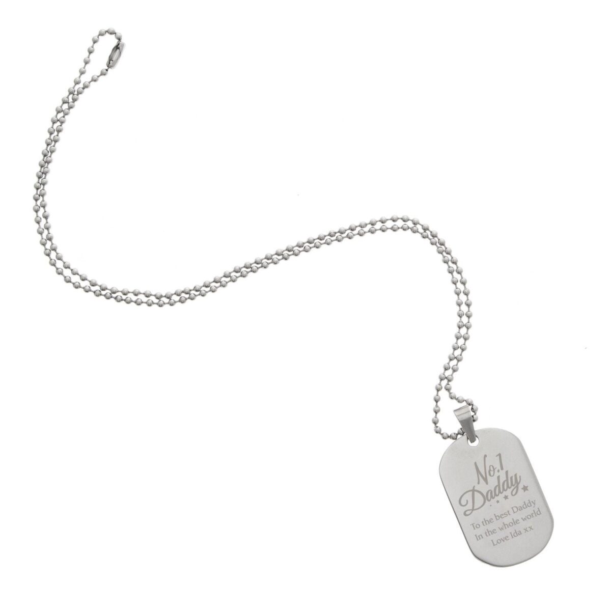 Personalised No.1 Daddy Stainless Steel Dog Tag Necklace: 6 - Necklaces By Gift Moments