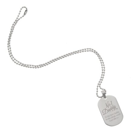 Personalised No.1 Daddy Stainless Steel Dog Tag Necklace: 6 - Necklaces By Gift Moments
