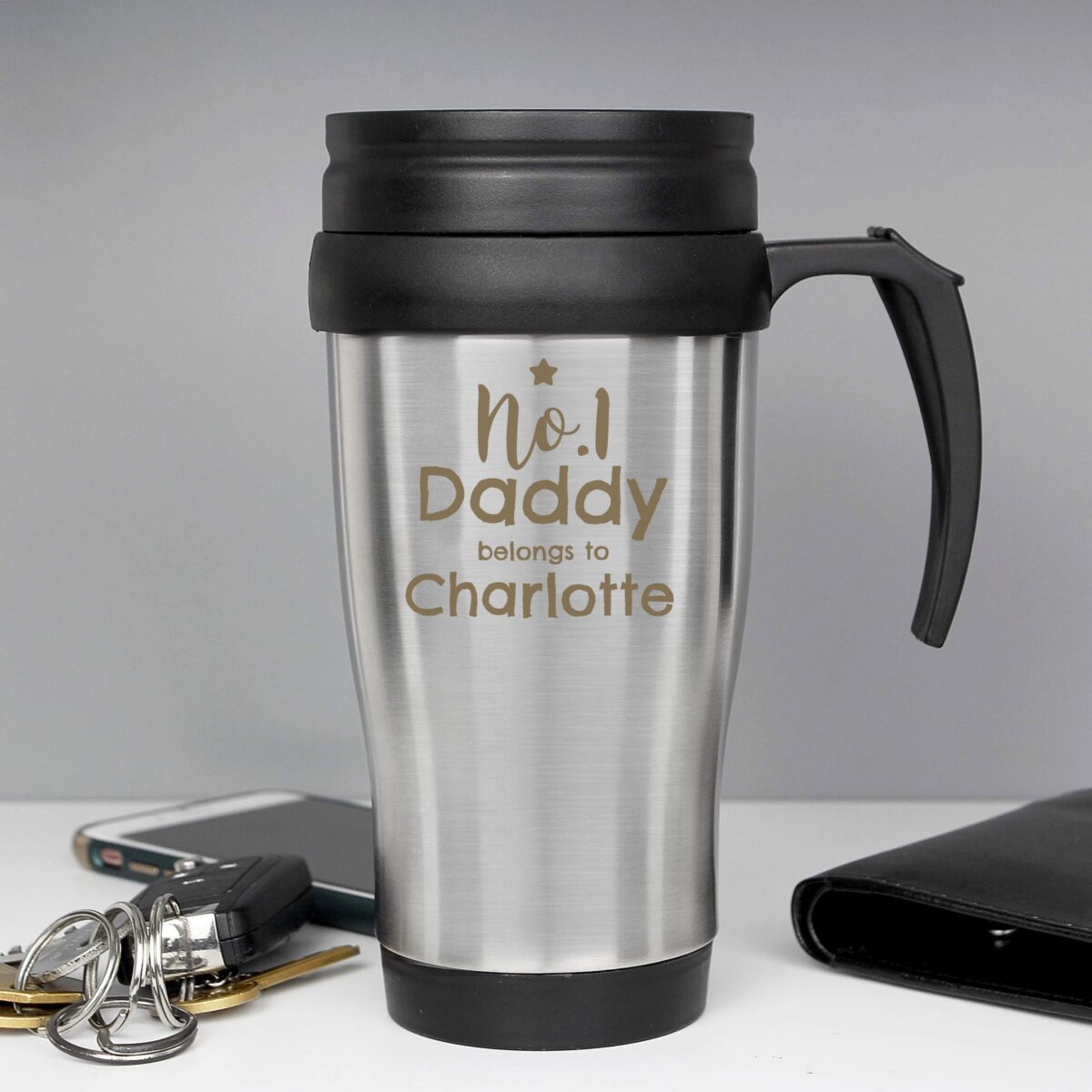 Personalised No.1 Daddy Travel Mug: 3 - Travel Mugs By Gift Moments