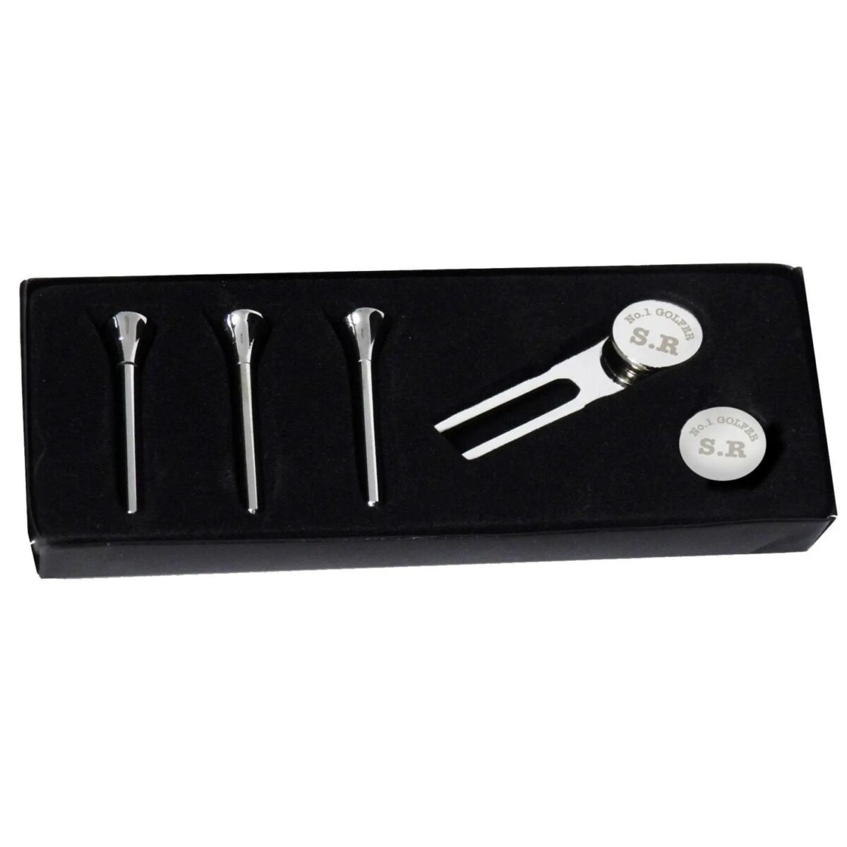 Personalised No.1 Golfer Golf Set: 3 - Golf Tees & Markers By Gift Moments