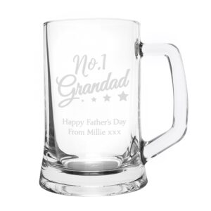 Personalised No.1 Grandad Glass Pint Stern Tankard: 4 - Tankards By Gift Moments