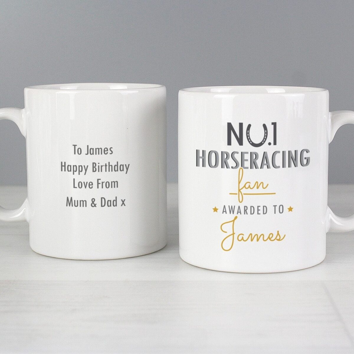 Personalised No.1 Horseracing Fan Mug: 3 - Mugs By Gift Moments
