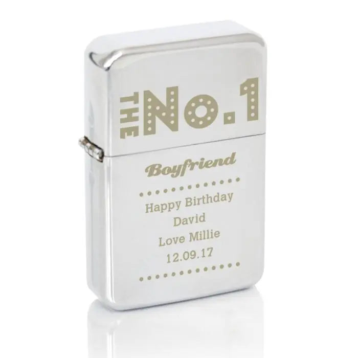Personalised no 1 silver lighter