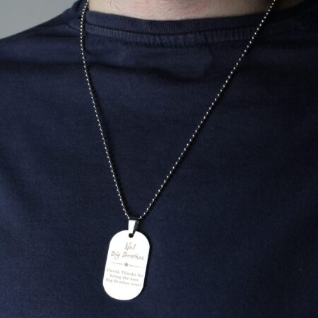 Personalised No.1 Stainless Steel Dog Tag Necklace: 4 - Necklaces By Gift Moments