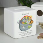 Personalised Noahs Ark Ceramic Square Money Box: 1 - Money Boxes By Gift Moments
