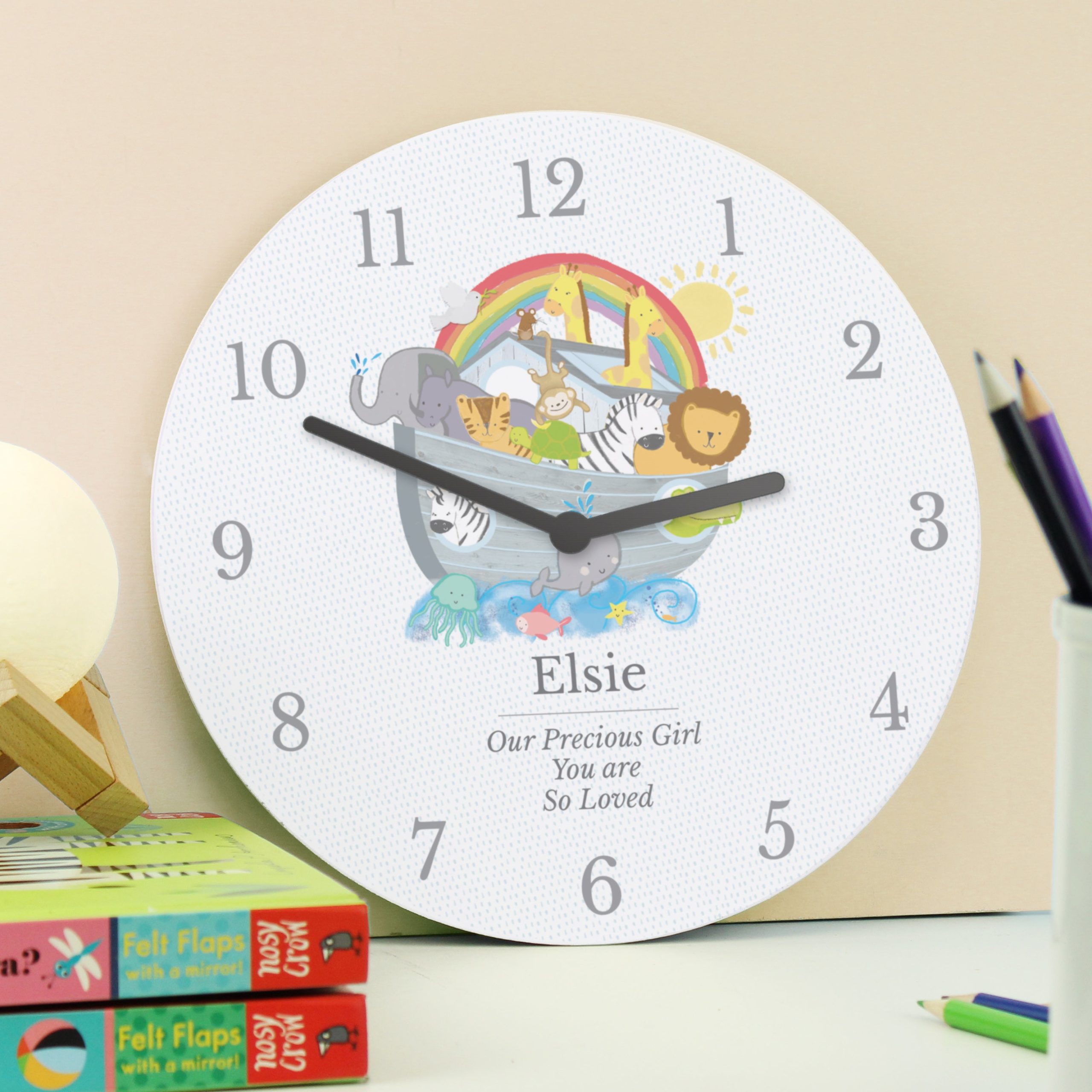 Personalised Noah’s Ark Clock: 1 - Clocks By Gift Moments
