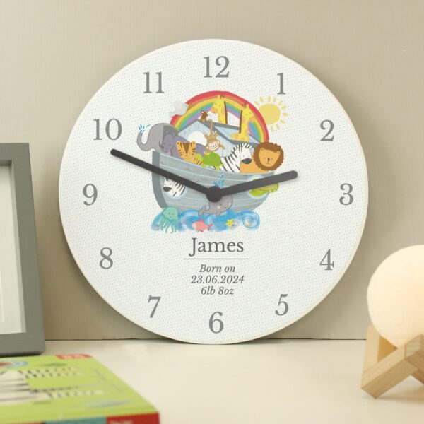 Personalised Noah’s Ark Clock: 2 - Clocks By Gift Moments