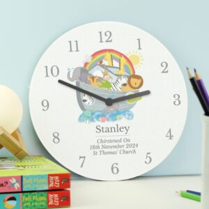 Personalised Noah’s Ark Clock: 3 - Clocks By Gift Moments