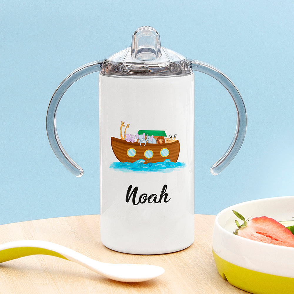 Personalised noahs ark kids sippy cup