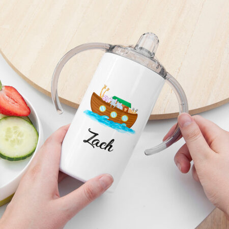 Personalised noahs ark kids sippy cup