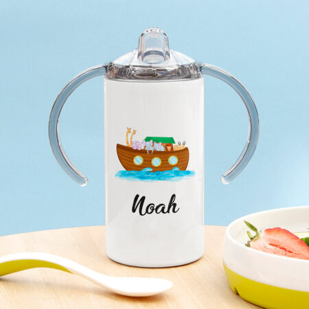Personalised noahs ark kids sippy cup