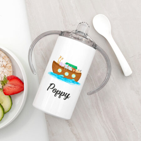 Personalised noahs ark kids sippy cup