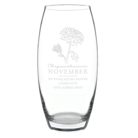 Personalised November Birth Flower Bullet Vase: 5 - Vases By Gift Moments