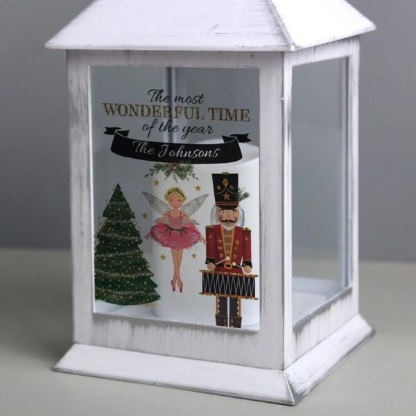 Personalised Nutcracker White Lantern: 2 - LED Lighting By Gift Moments
