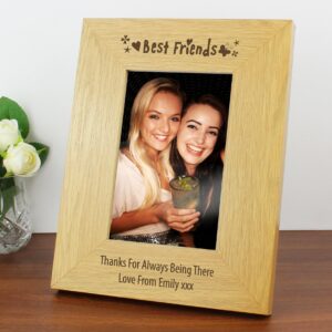 Personalised Oak Finish 6x4 Best Friends Photo Frame: 2 - Photo Frames By Gift Moments