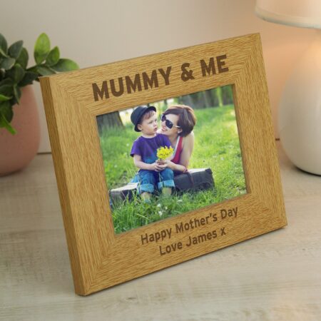 Personalised Oak Finish 6x4 Mummy & Me Photo Frame: 2 - Photo Frames By Gift Moments