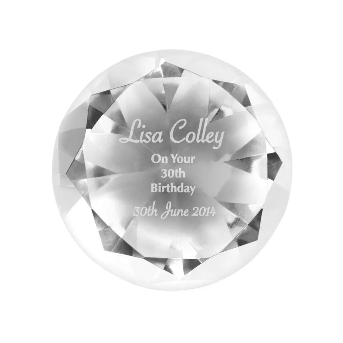 Personalised Occasion Diamond Paperweight: 3 - Paperweights By Gift Moments