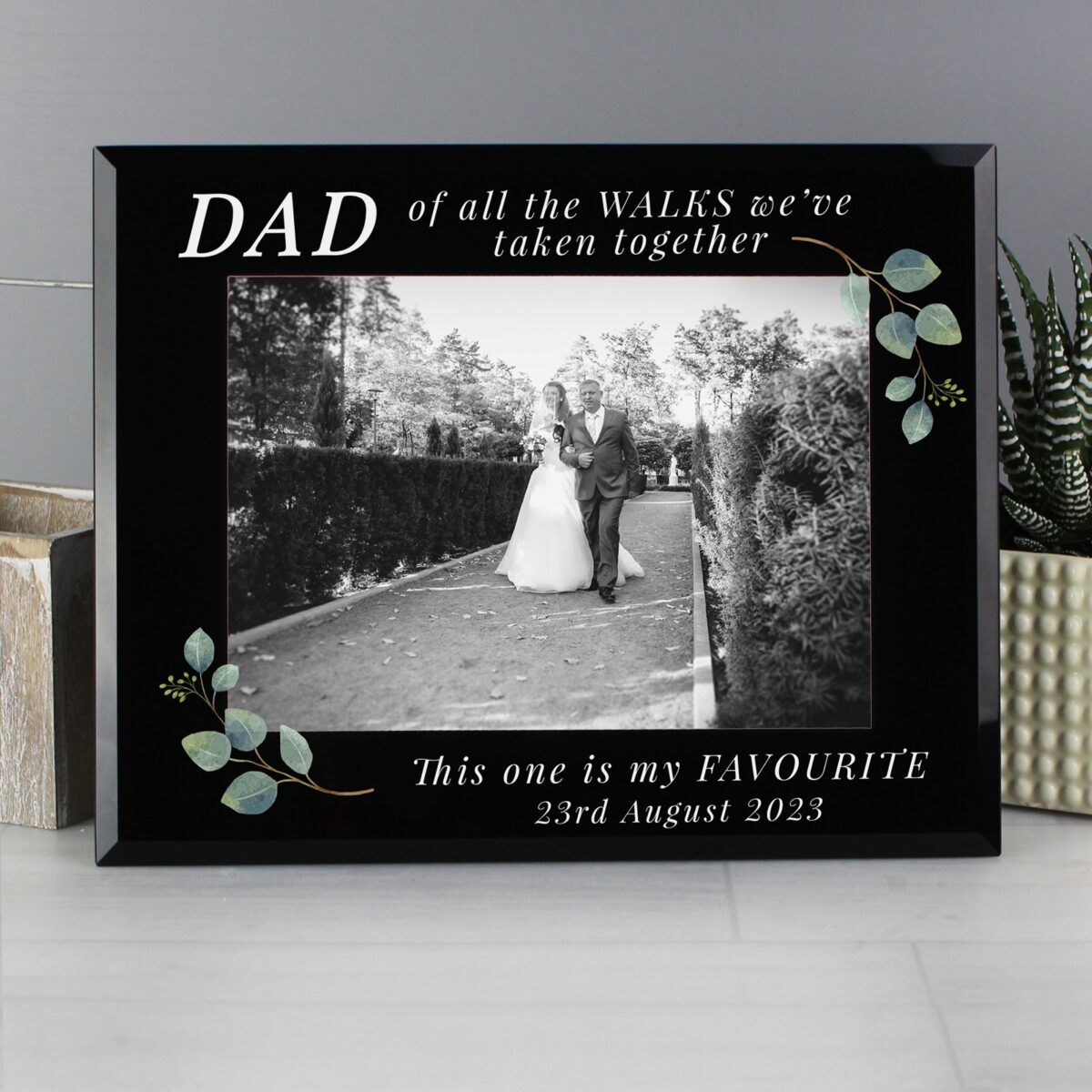 Personalised ’Of All The Walks’ 5x7 Glass Wedding Frame: 1 - Photo Frames By Gift Moments
