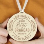 Personalised Officially The Best Round Wooden Medal: 1 - Keepsakes By Gift Moments