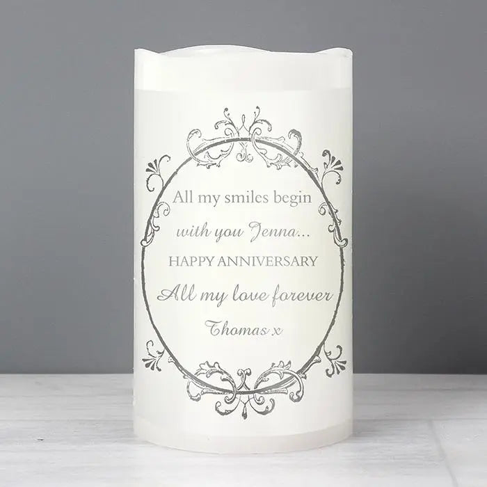 Personalised Ornate Frame LED Candle: 2 - LED Lighting By Gift Moments