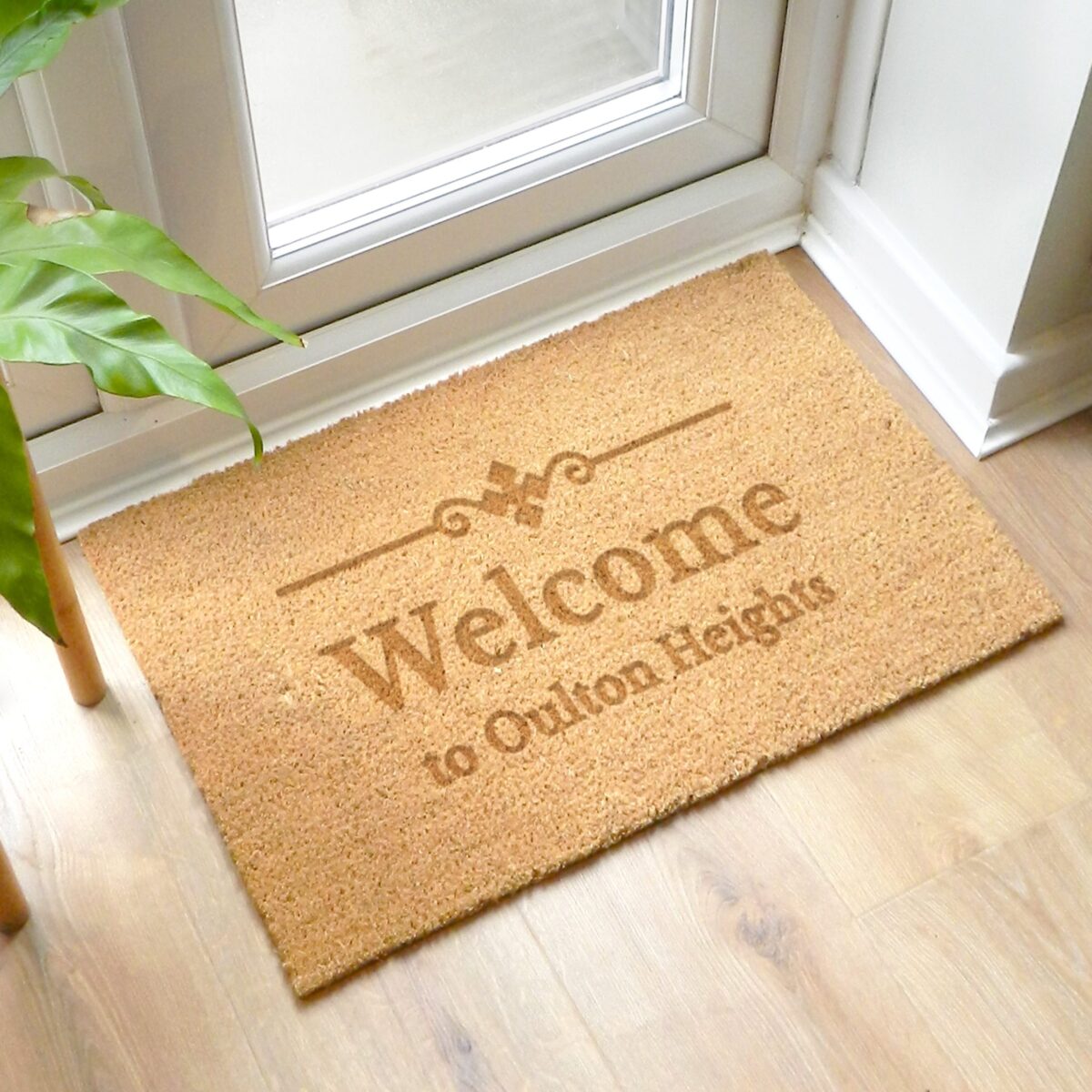 Personalised ornate rectangle indoor doormat