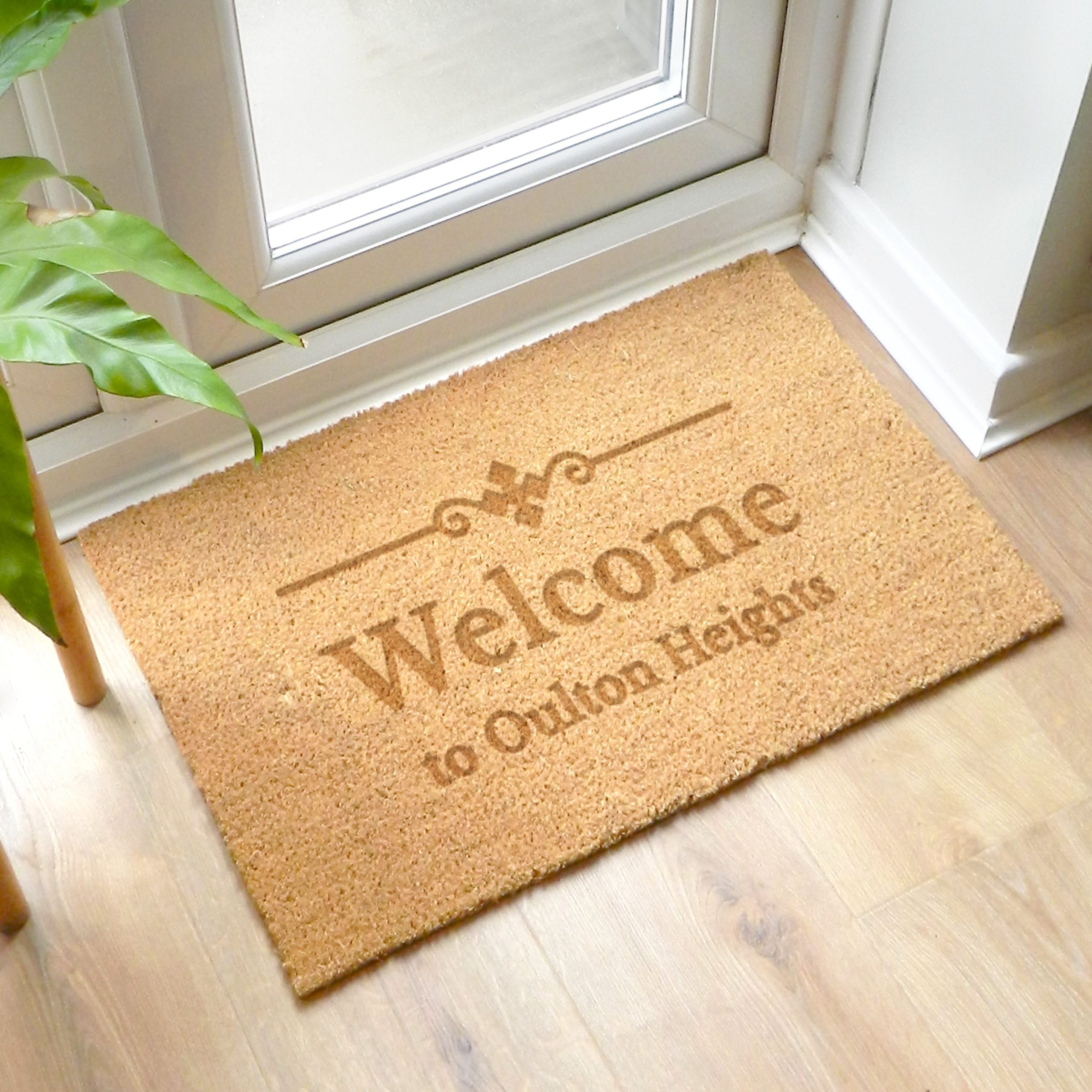 Personalised ornate rectangle indoor doormat