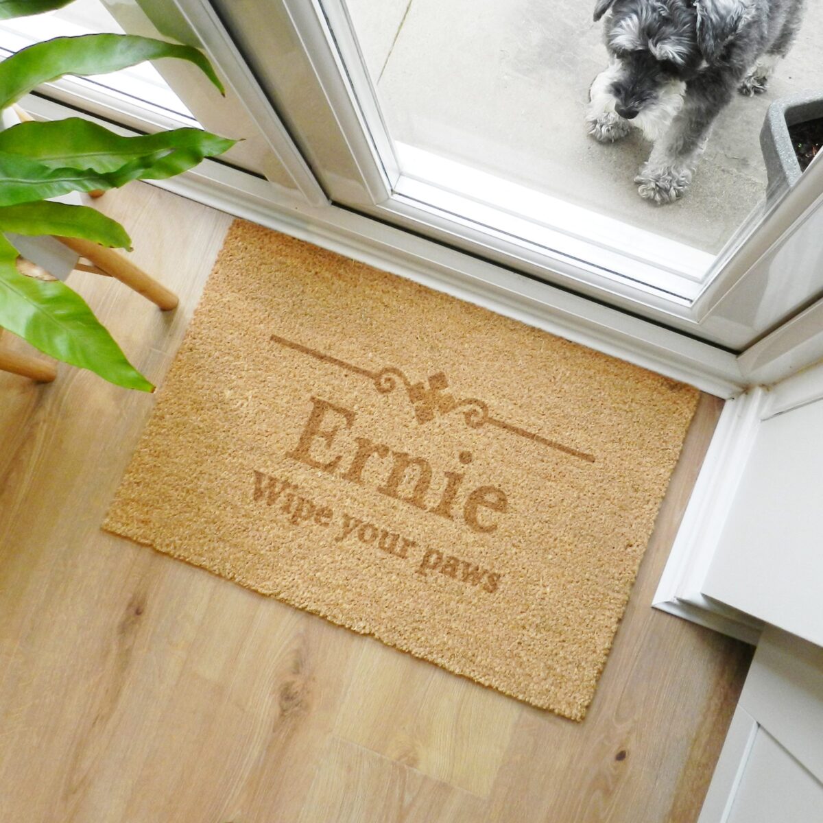 Personalised ornate rectangle indoor doormat