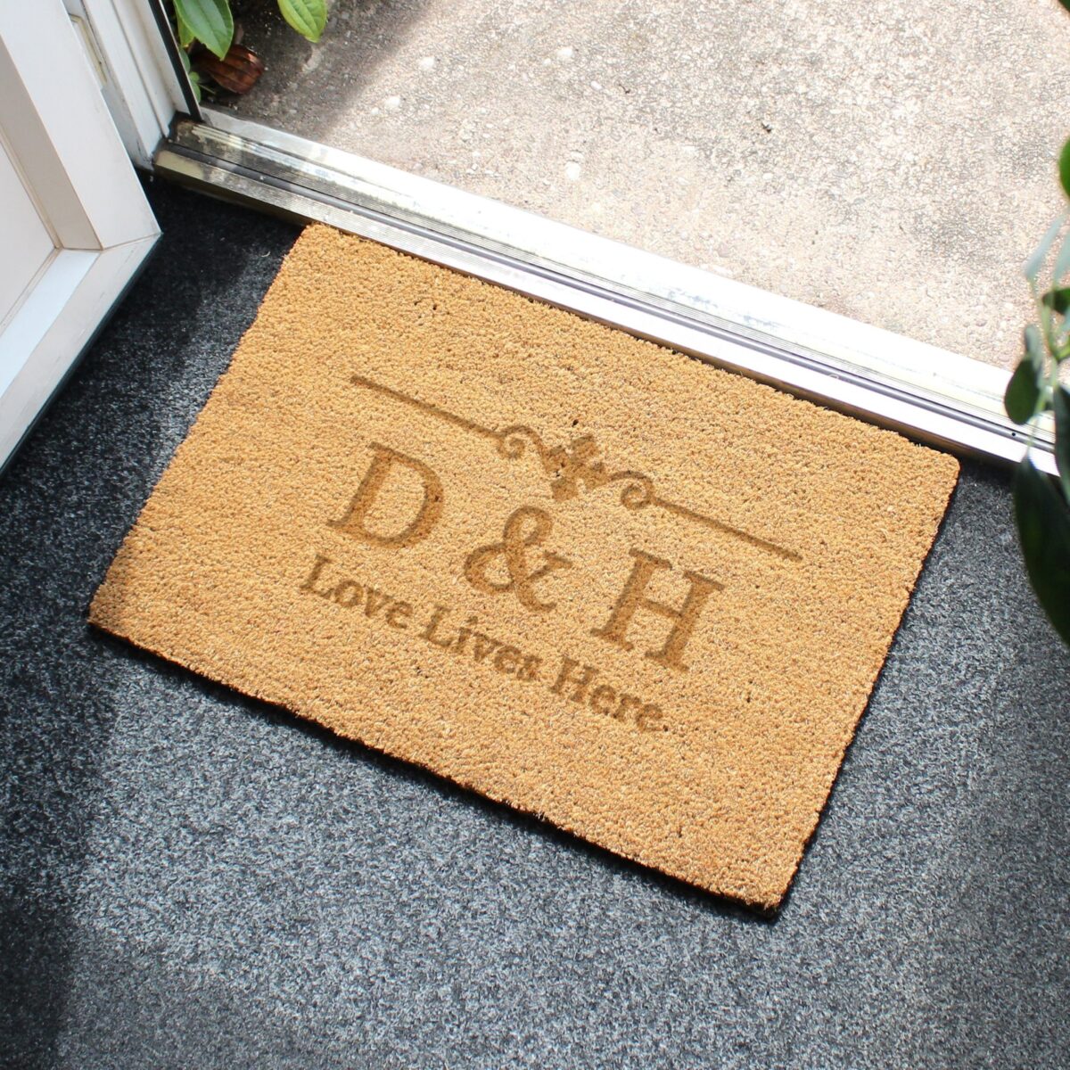 Personalised ornate rectangle indoor doormat