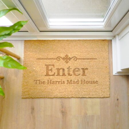 Personalised ornate rectangle indoor doormat