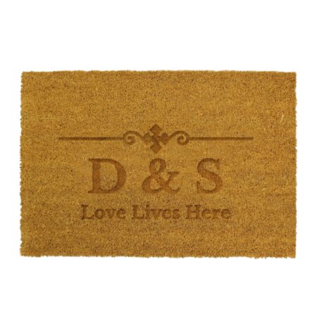 Personalised ornate rectangle indoor doormat