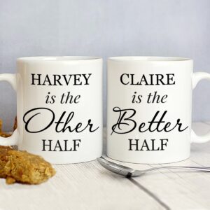Personalised Other Half and Better Half Mug Set: 1 - Mugs By Gift Moments