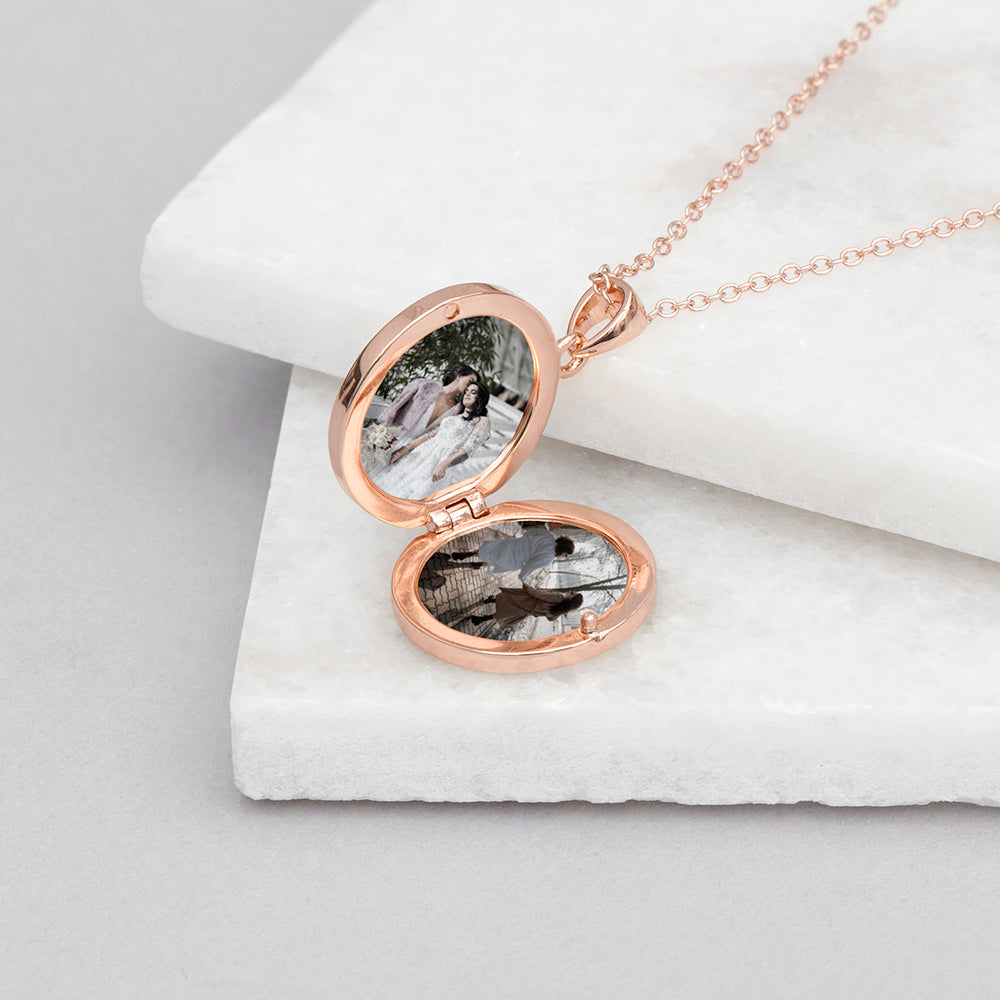 Personalised Oval Photo Locket Pendant Necklaces: 9 - Necklaces By Gift Moments