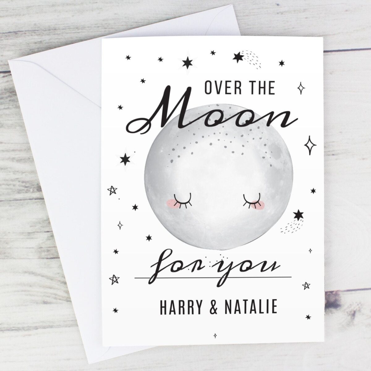 Personalised Over The Moon Card: 1 - Greeting Cards By Gift Moments