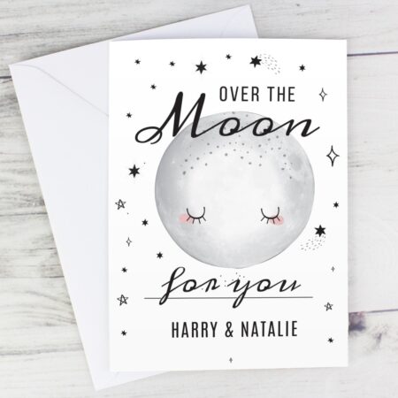 Personalised Over The Moon Card: 1 - Greeting Cards By Gift Moments