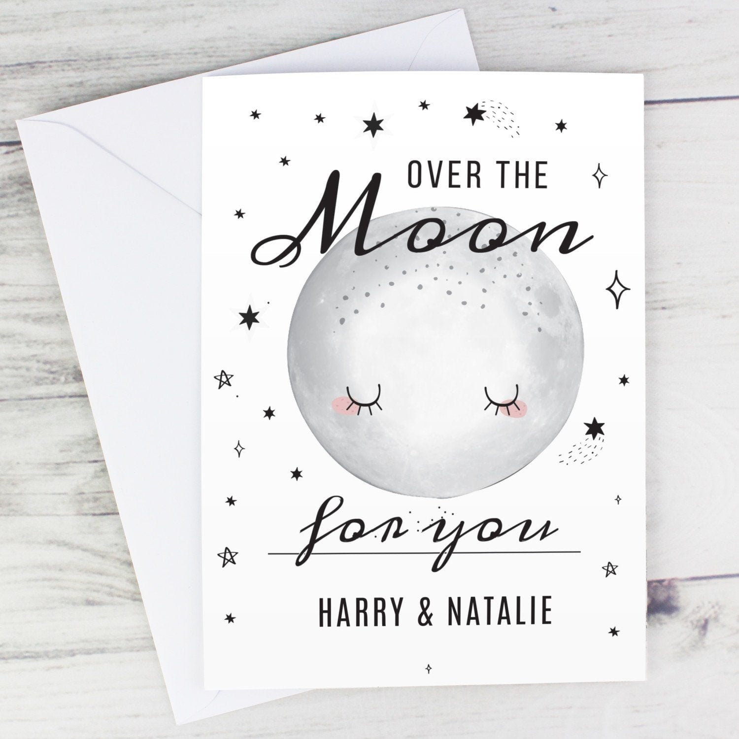 Personalised Over The Moon Card: 1 - Greeting Cards By Gift Moments