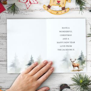 Personalised Pack of 10 Christmas Stag Cards: 3 - Greeting Cards By Gift Moments