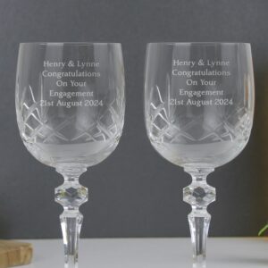 Personalised Pair of Crystal Wine Glasses: 5 - Wine Glasses By Gift Moments