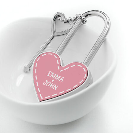 Personalised Heart Padlocks for Love: 8 - Keyrings By Gift Moments