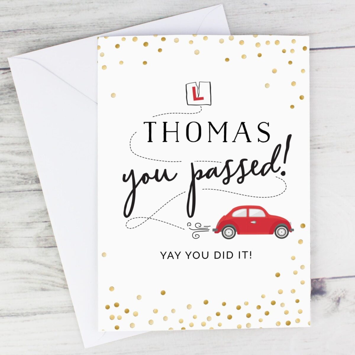 Personalised Passed Driving Test Card: 1 - Greeting Cards By Gift Moments