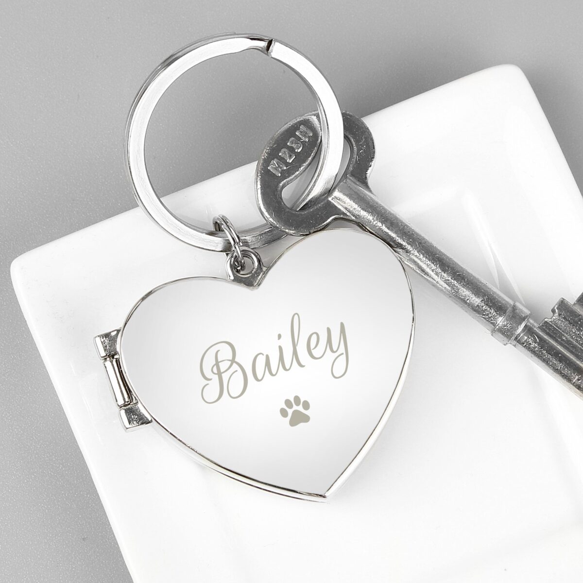 Personalised Paw Print Heart Photo Frame Keyring: 3 - Keyrings By Gift Moments