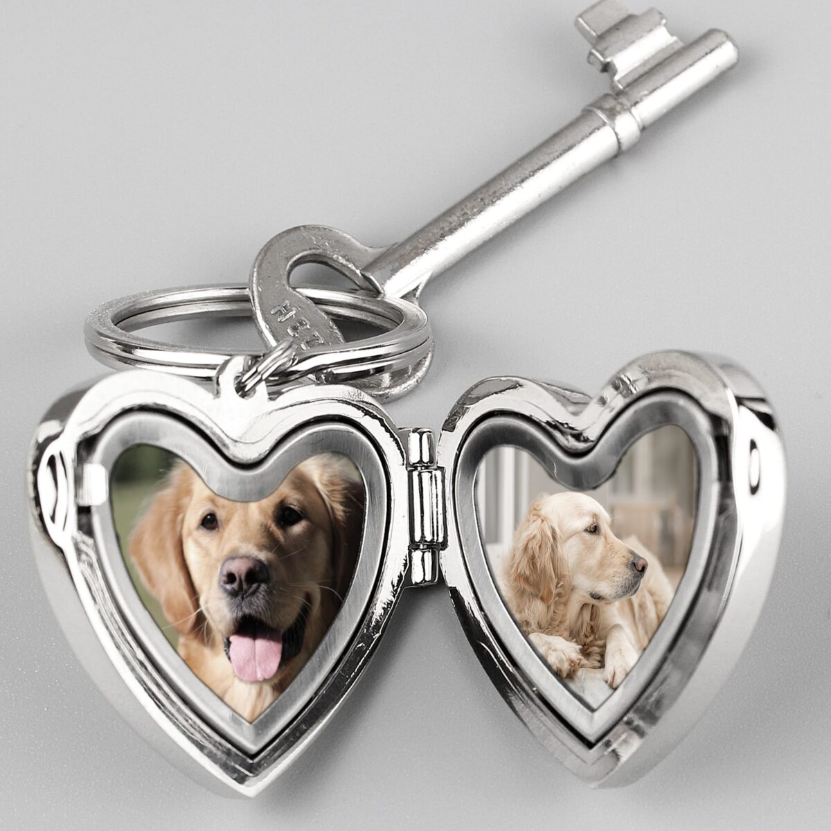 Personalised Paw Print Heart Photo Frame Keyring: 4 - Keyrings By Gift Moments
