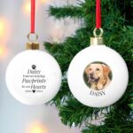 Personalised Paw Print Memorial Photo Upload Bauble: 1 - Christmas Baubles By Gift Moments